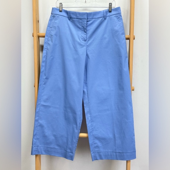 J. CREW Carolina Blue wide leg crop pants size 12P - Picture 1 of 11